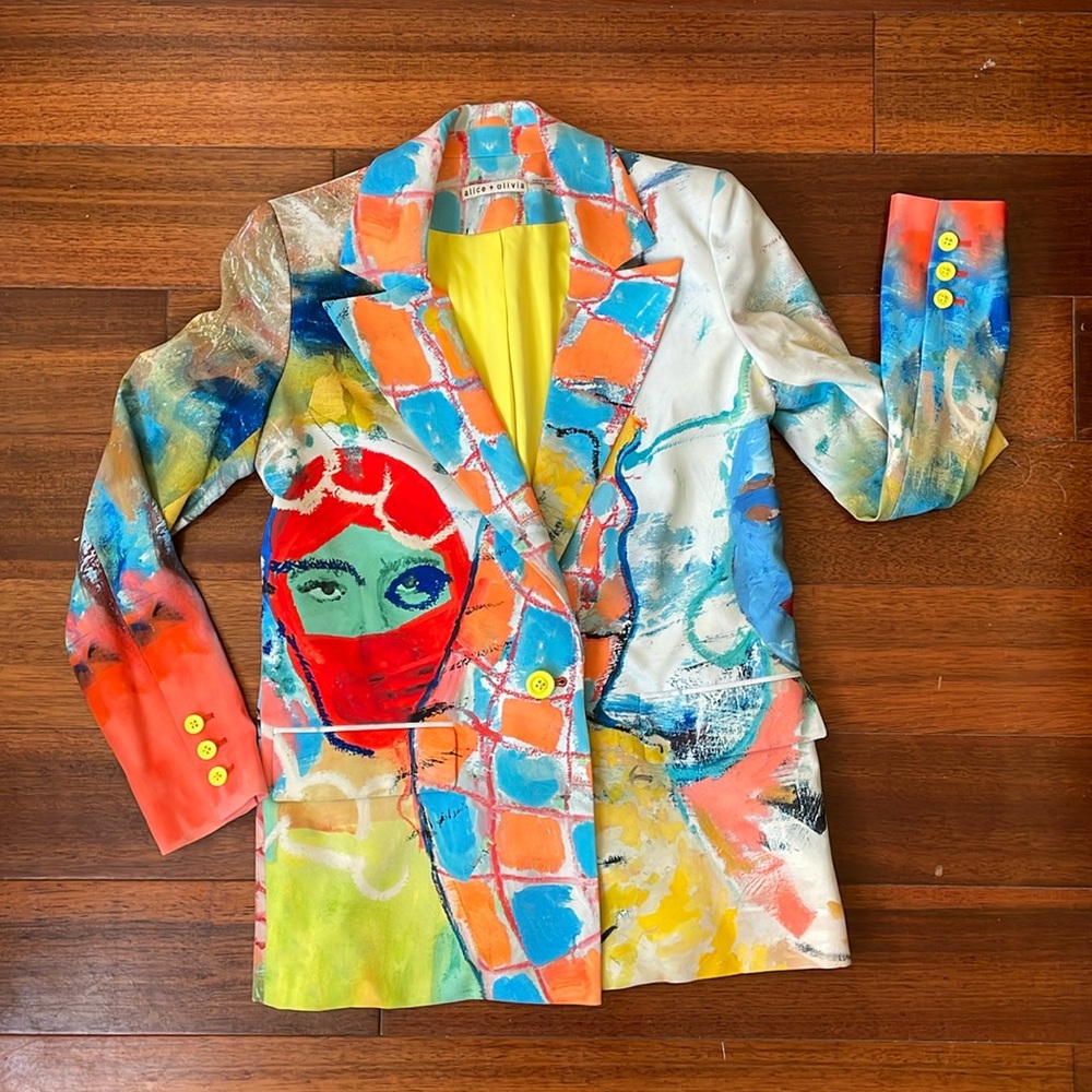 ALICE + OLIVIA
+ Kidsuper Denny printed crepe blazer